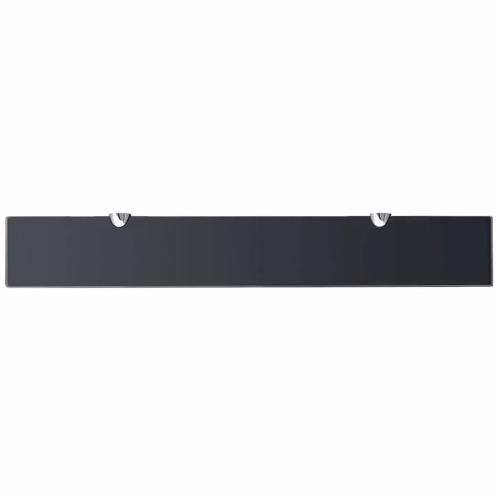 Berkfield Home Black Glass Floating Wall Mounted Shelf W: 70 cm, D: 10 cm – 2