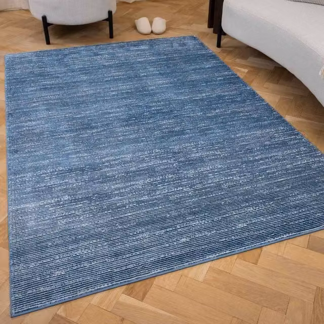 THE RUGS Carmel Modern Striped Area Rug in Blue, Stain Resistant, W: 200 cm, L: 290 cm
