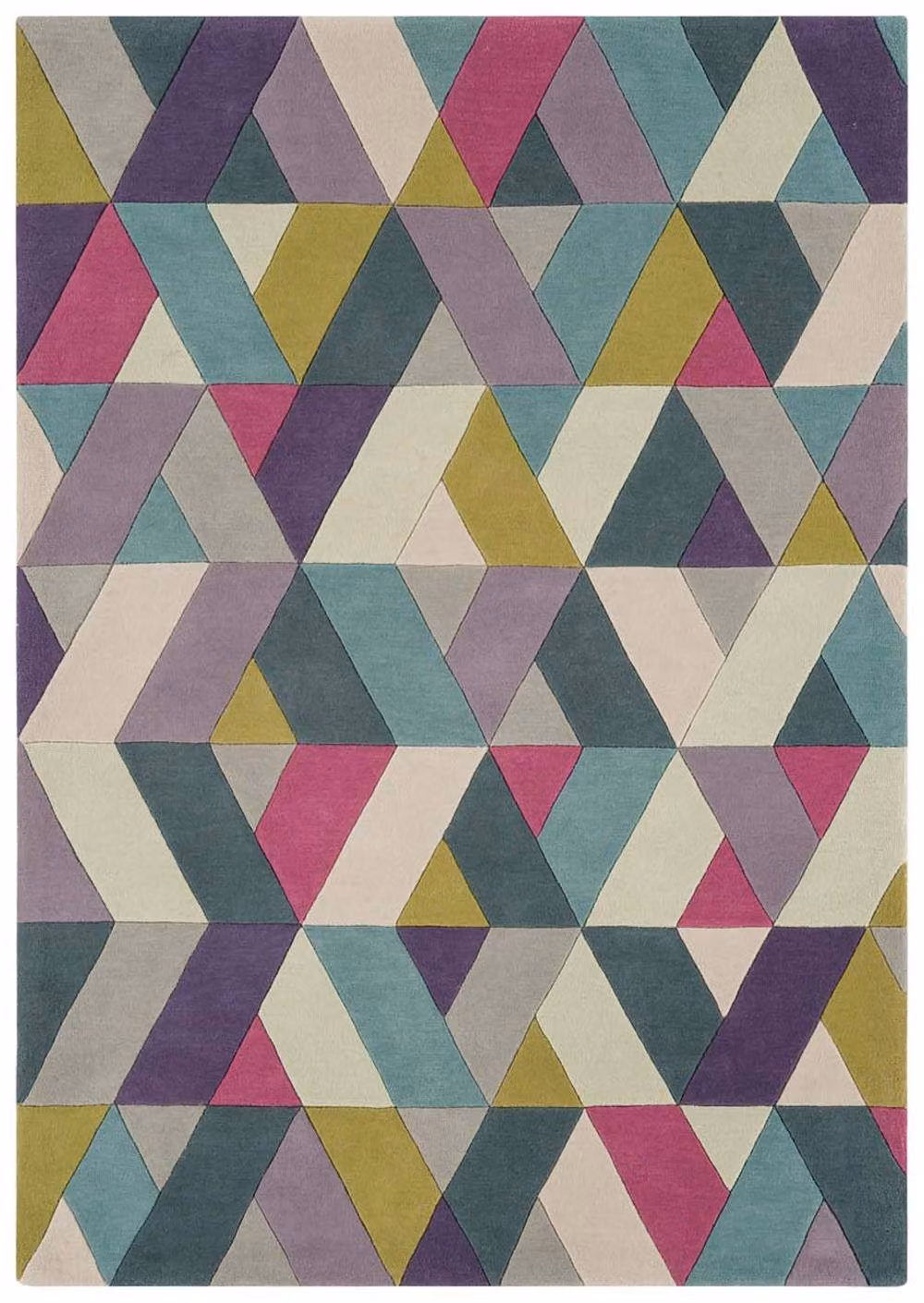 The Rug Shop UK Modern Geometric Handmade Wool Area Rug, Multicolour, W: 70 cm, L: 200 cm – 6