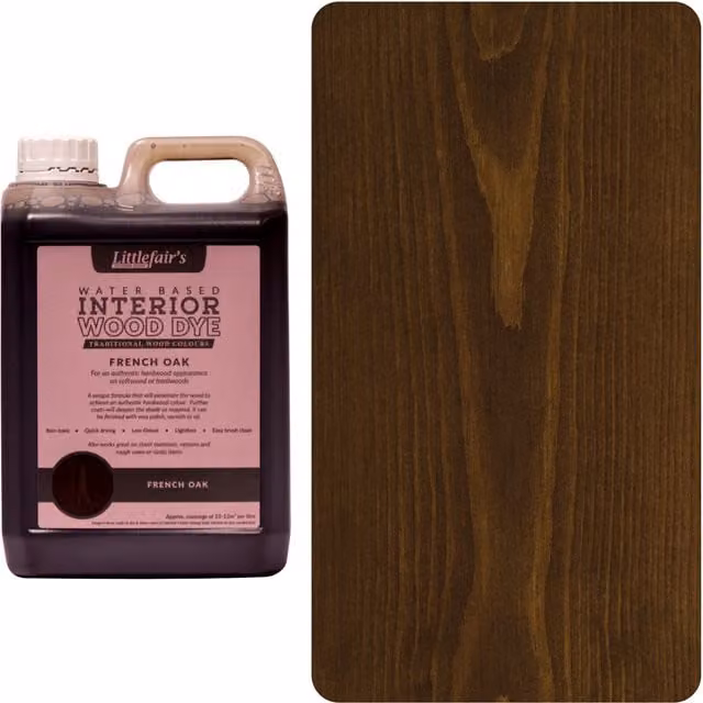 Littlefair's Indoor Wood Stain in French Oak, Brown, 5 l