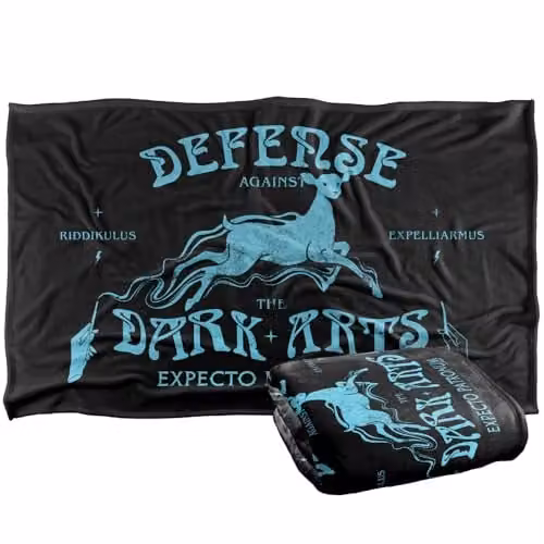 LOGOVISION Harry Potter Dark Arts Expecto Patronium Super Soft Fleece Throw Blanket, Multicolour, W/D/H: 91 x 147 cm