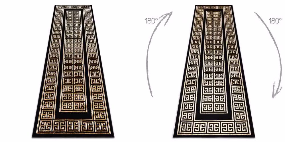 RugsX Allure Geometric Modern Runner in Black, W: 70 cm, L: 250 cm – 3