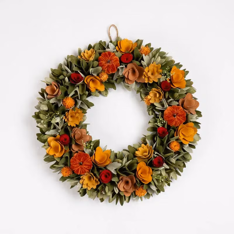 Scottish Everlastings Ltd Autumnal Woodshave Wreath in Brown and Multicolour, Diameter: 46 cm – 3