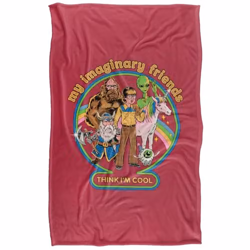 Steven Rhodes My Imaginary Friends Multicolour Super Soft Fleece Throw Blanket W/D/H: 91 x 147 cm – 5