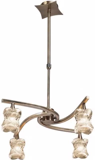 Rosa Telescopic Convertible Semi Flush or Pendant Ceiling Light in Antique Brass with Transparent Glass and G9 Bulb Holder