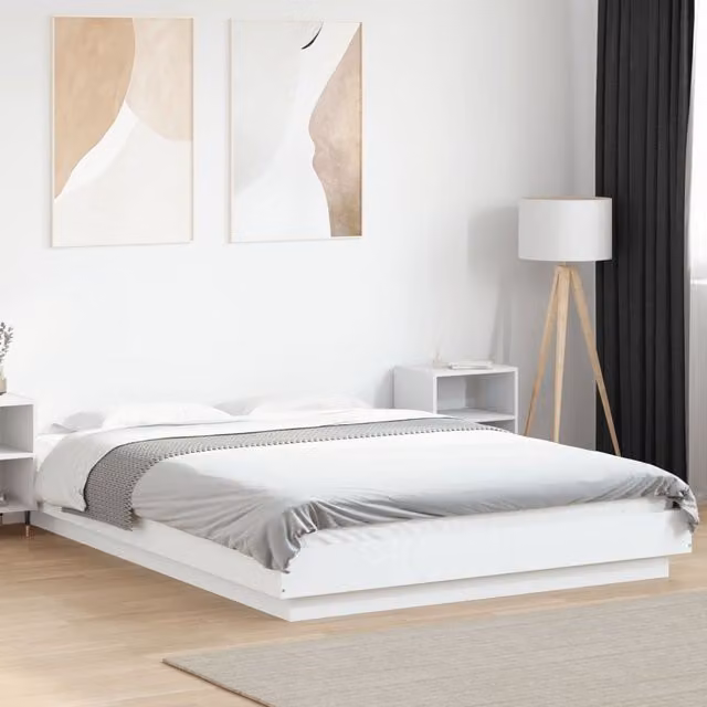 Berkfield Home Modern White Bed Frame W/D/H: 120 x 200 cm – 1