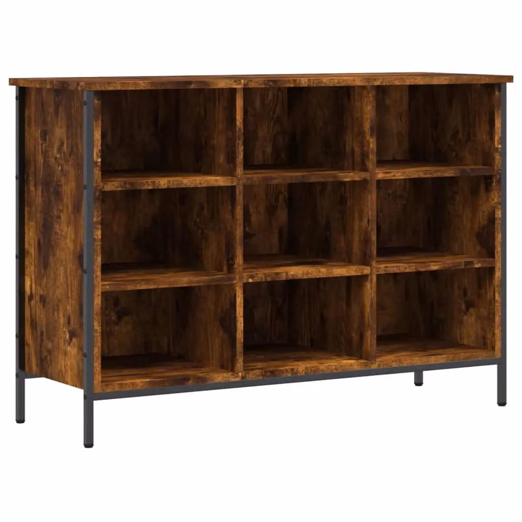Berkfield Home Industrial Shoe Cabinet in Smoked Oak Brown, W/D/H: 100 x 35 x 70 cm – 2
