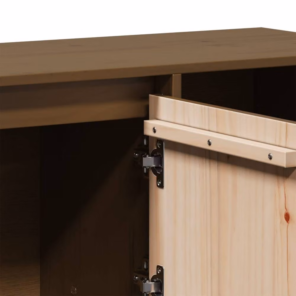 Berkfield Home Honey Brown Solid Wood Pine Sideboard W/D/H: 110.5 x 35 x 80 cm – 6