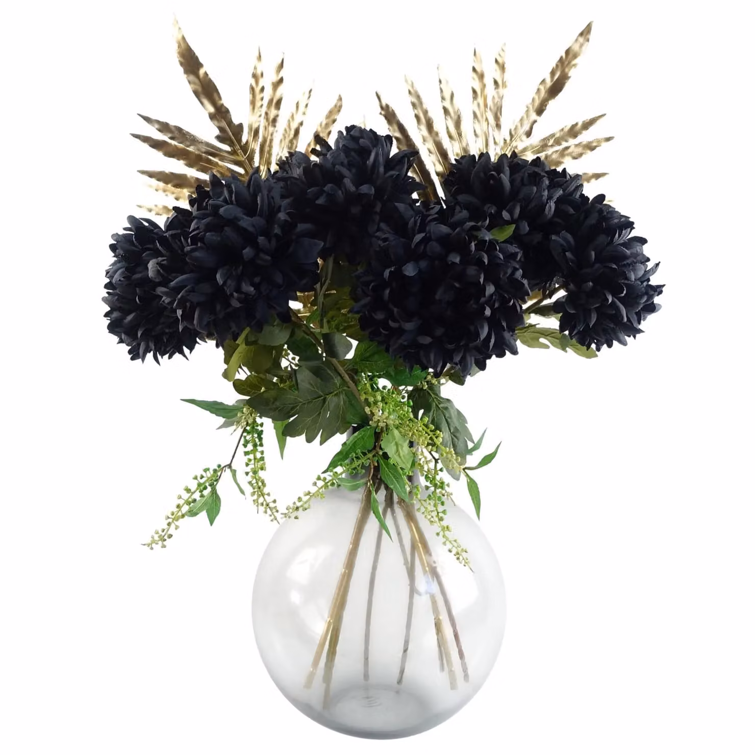 Leaf Modern Grey Smoke Glass Bottle Vase, Height: 40 cm – 2