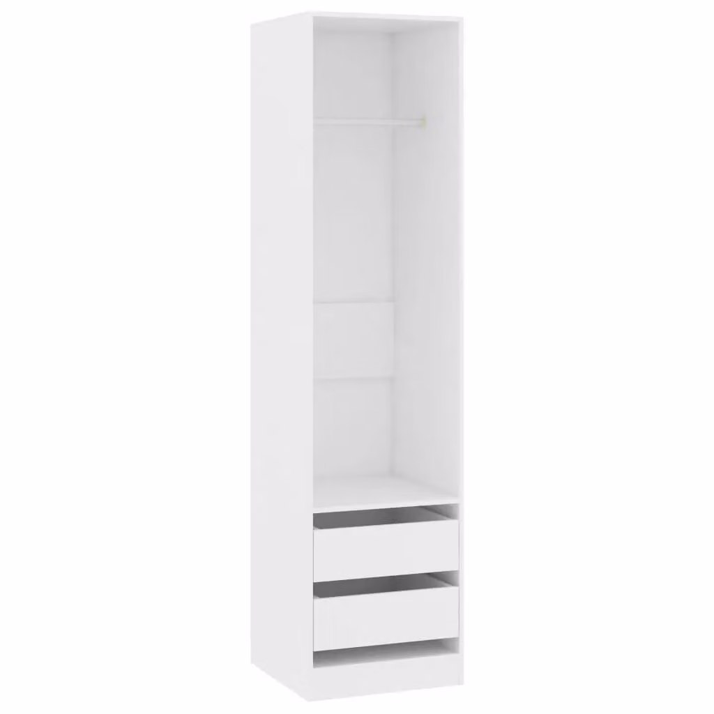 Berkfield Home White Wardrobe with Drawers and Open Shelf, W/D/H: 50 x 50 x 200 cm – 2