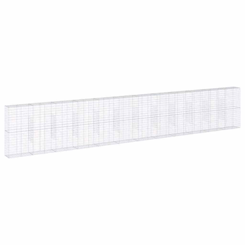 Berkfield Home Gabion Basket with Cover in Silver Galvanised Steel, W/D/H: 1200 x 50 x 200 cm – 2