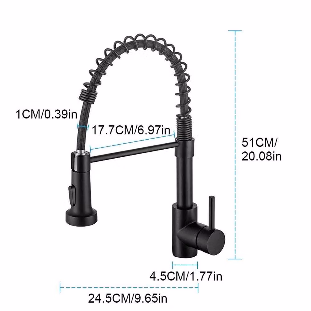 Kelvenix Matt Black Kitchen Sink Mixer Tap with Pull Out Spray Function – 2
