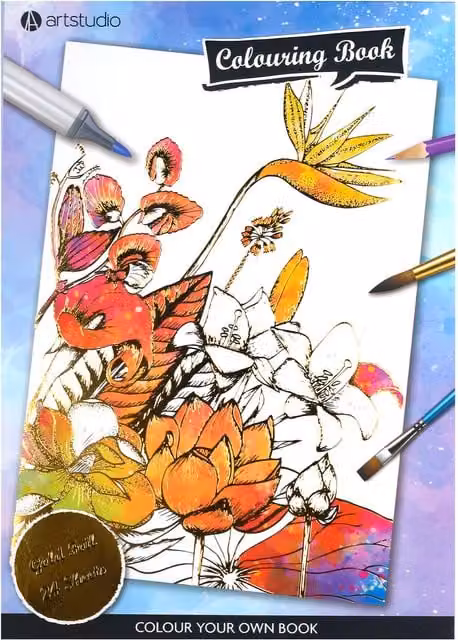 Art Studio Foiled Colouring Book for Adults, Multicolour, A4