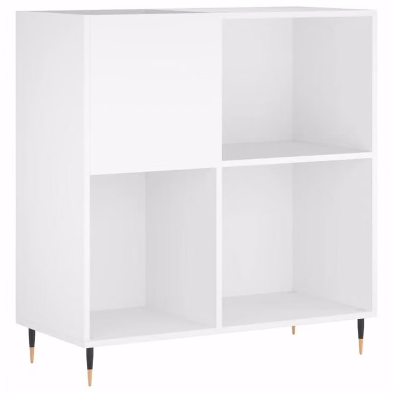 Berkfield Home Record Cabinet in White, W/D/H: 84.5 x 38 x 89 cm