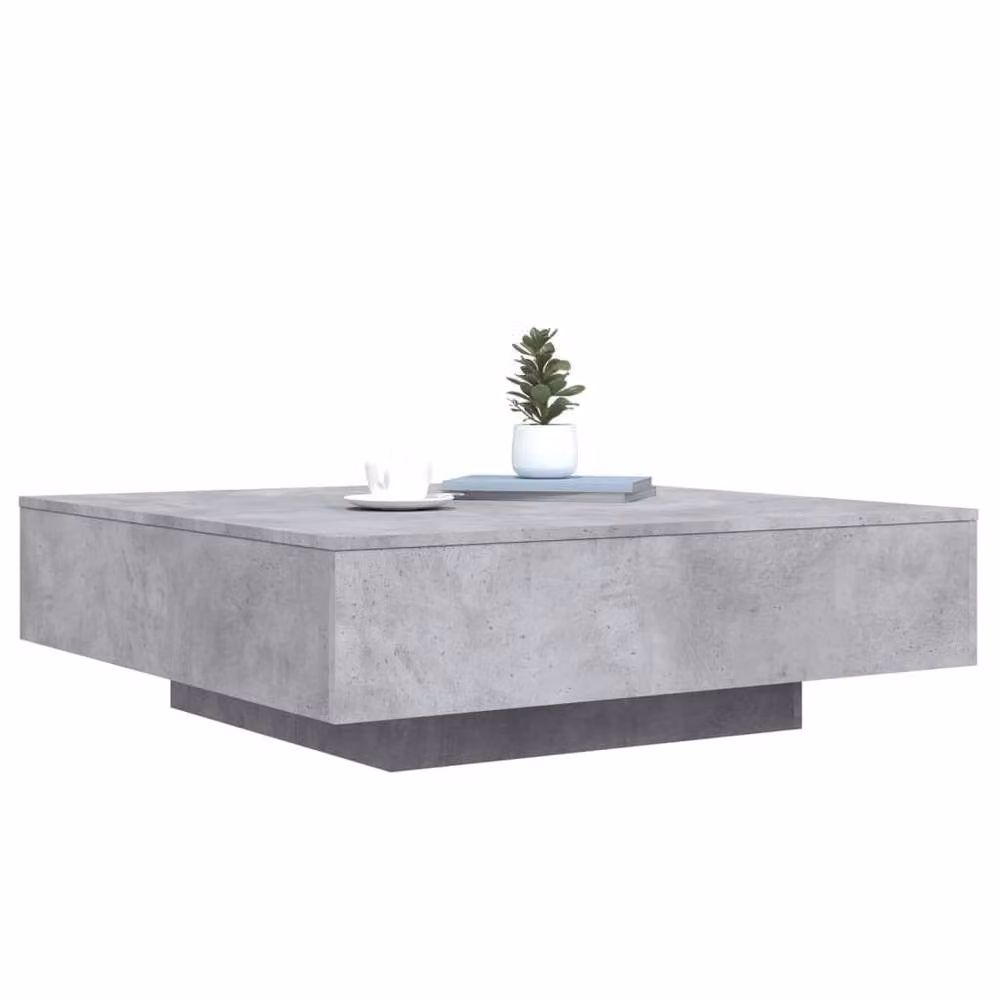 Berkfield Home Modern Square Coffee Table in Concrete Grey, W/D/H: 100 x 100 x 31 cm – 3