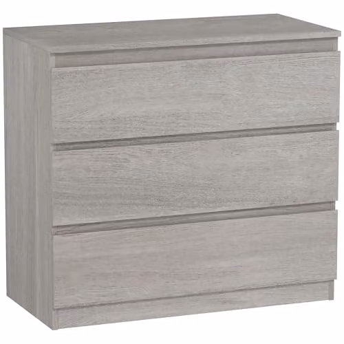 HOMCOM 3-Drawer Chest of Drawers in Grey Wood Effect, W/D/H: 80 x 39 x 73 cm – 1