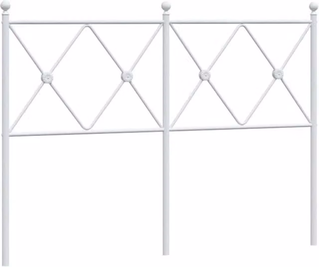 Berkfield Home Classic Metal Headboard in White, Width: 120 cm – 1