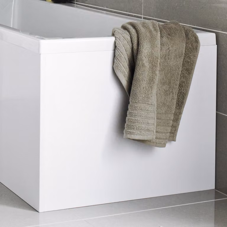 Royal Bathrooms L and P Shaped Acrylic Bath End Panel, White, 700 mm
