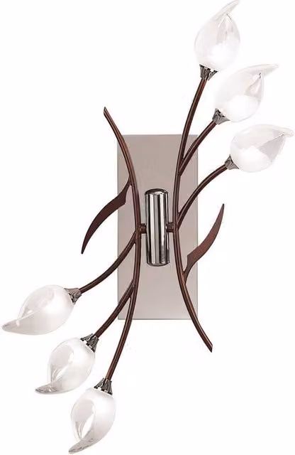 Netlighting Holland 6 Light G9 Ceiling and Wall Switched Light in Polished Chrome and Grey – 1
