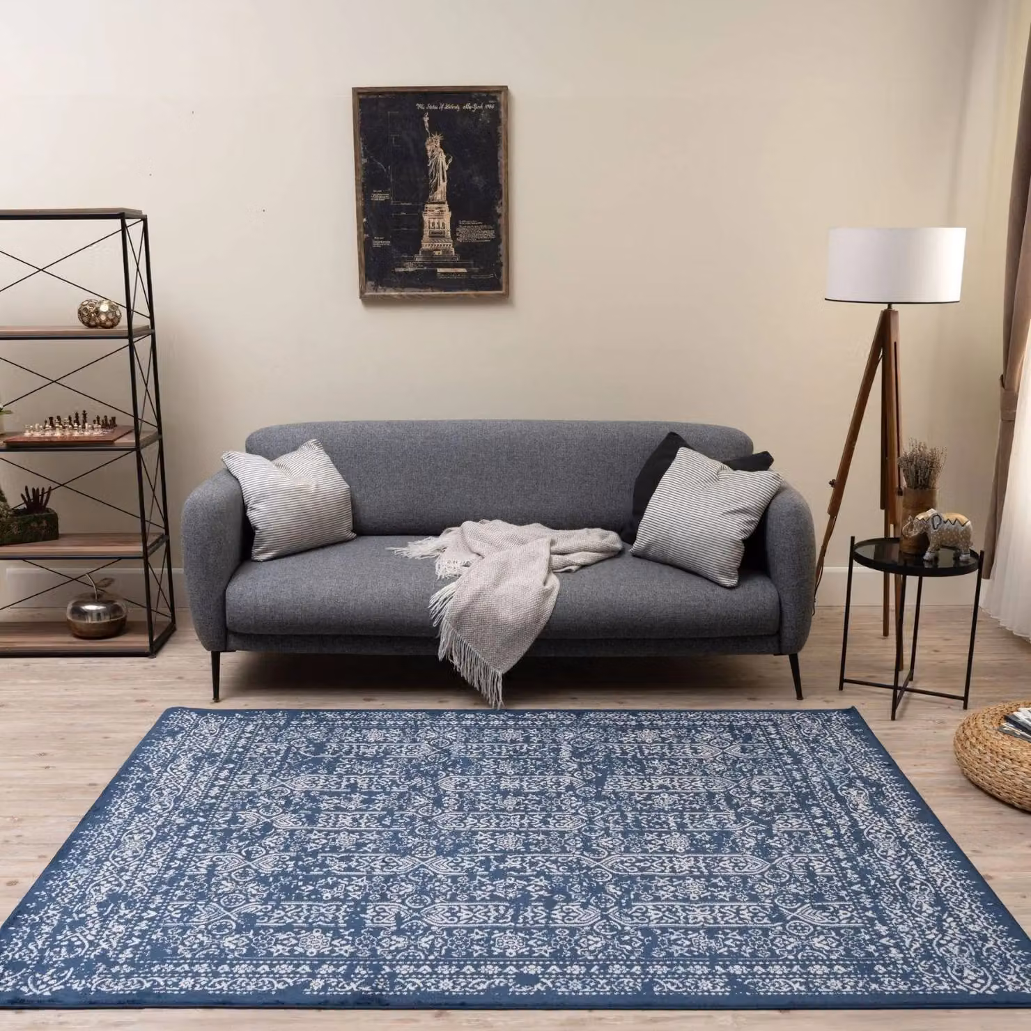 THE RUGS Montana Vintage Design Living Room Area Rug in Navy, W: 160 cm, L: 230 cm – 3