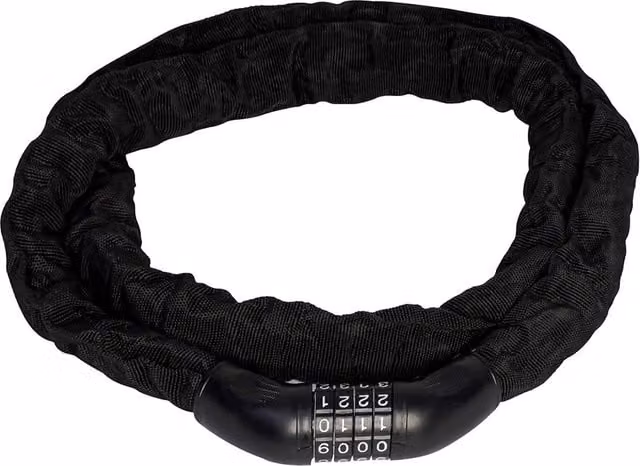 Neel Blue 4-Digit Combination Padlock Security Chain in Black and Blue, Stainless Steel, 8mm x 1.8m – 1