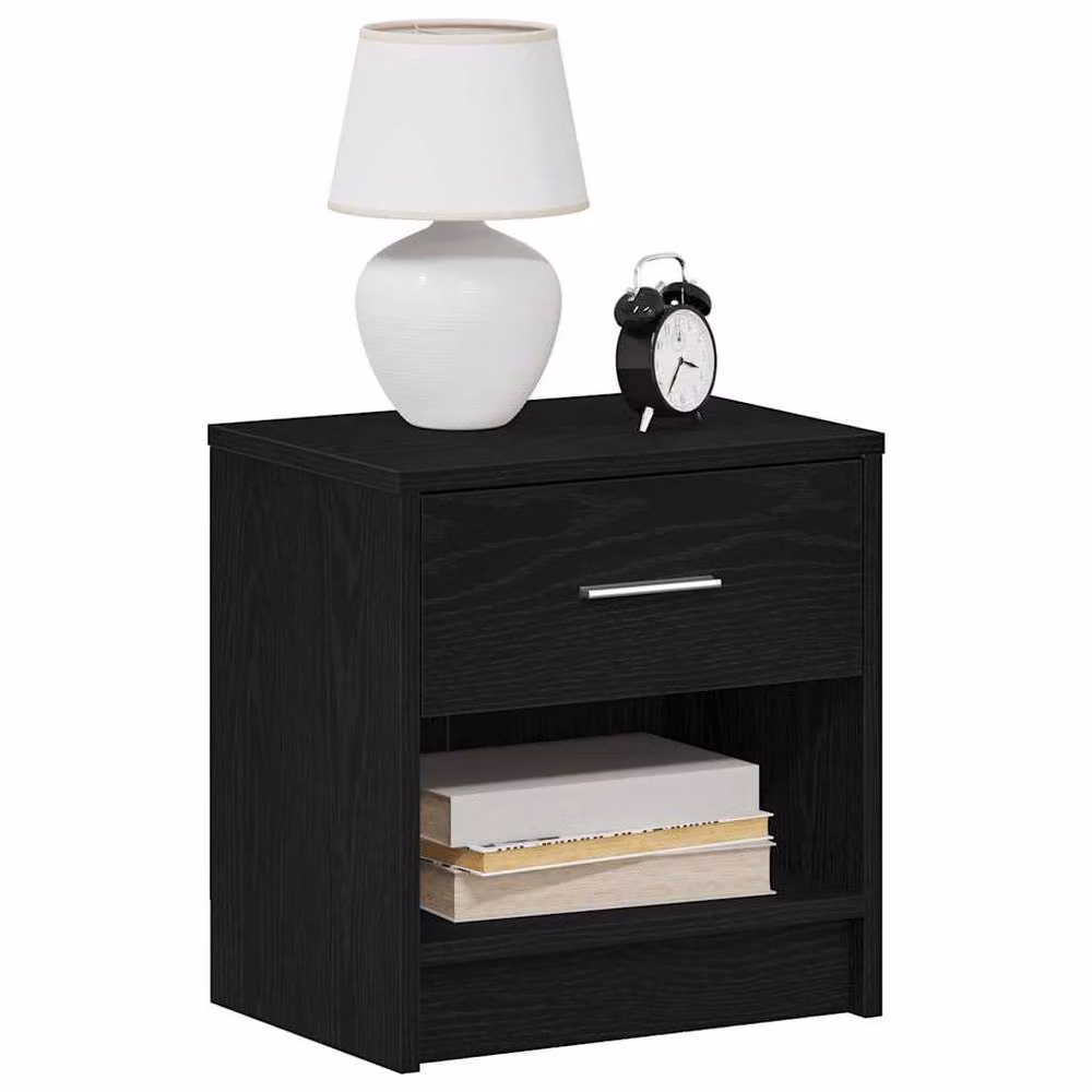 Berkfield Home Modern Black Wall Mounted Bedside Cabinet W/D/H: 39 x 28 x 41 cm – 3