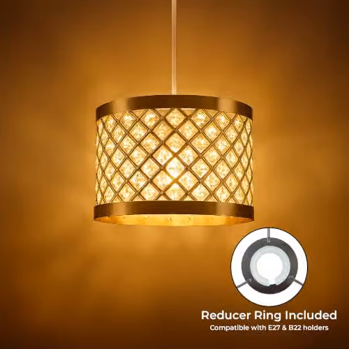 Innoteck Modern Round Acrylic Ceiling Pendant Light Shade in Chrome and Silver – 3