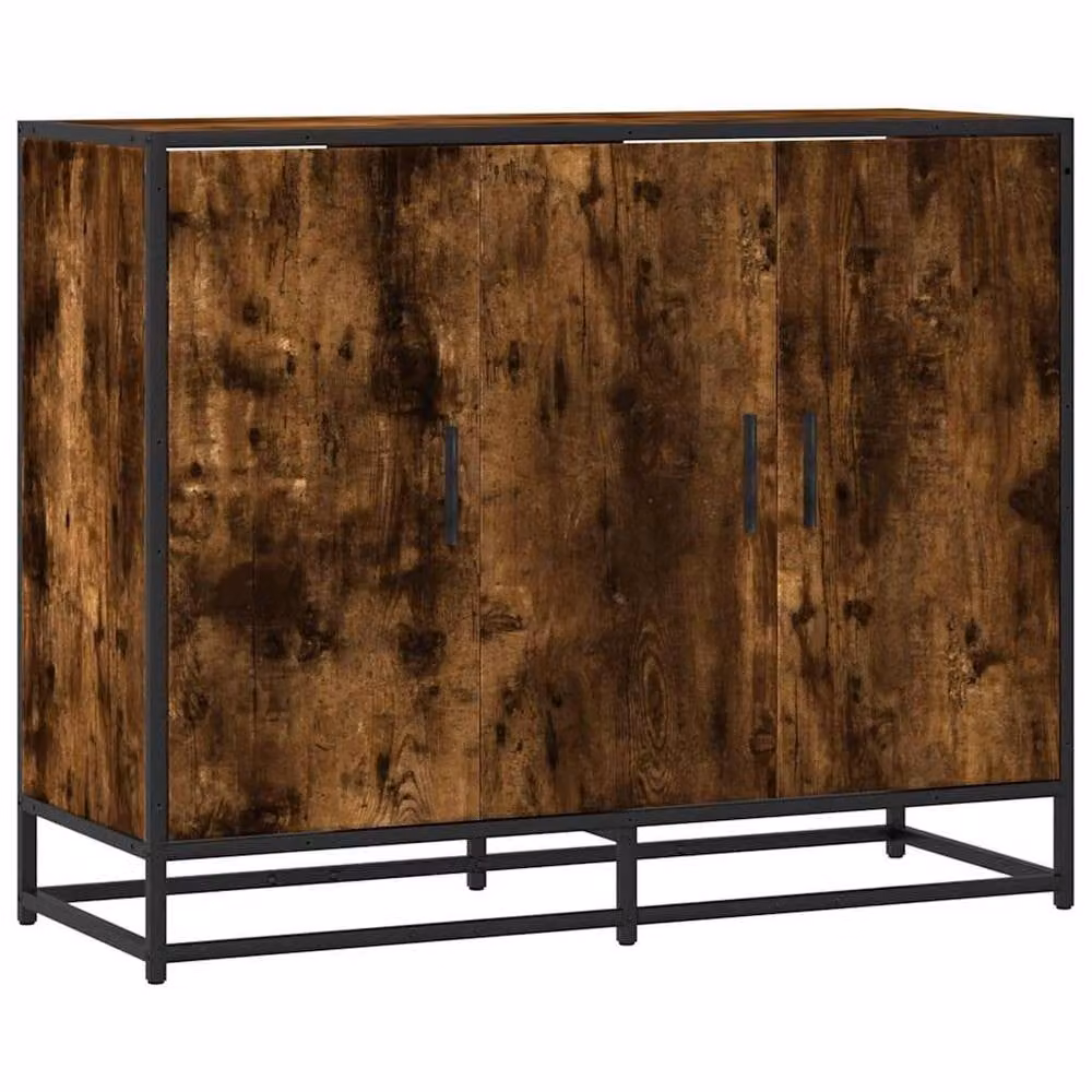 Berkfield Home Smoked Oak Sideboard in Brown, W/D/H: 94 x 35 x 76 cm – 2