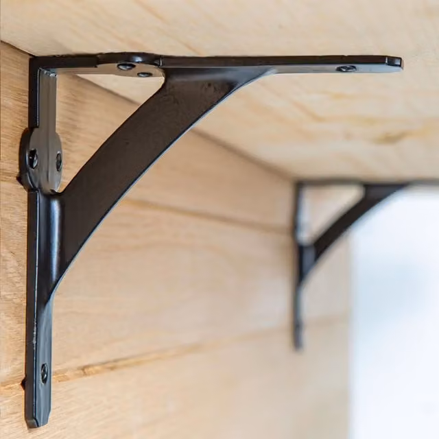 Hammer and Tongs Matt Grey Iron Shelf Bracket, Pack of 6
