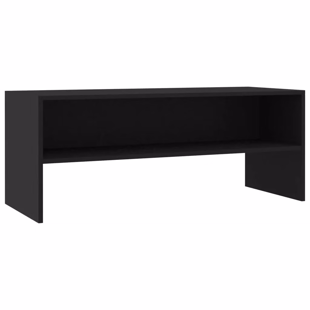 Berkfield Home Classic TV Cabinet in Black with Media Compartments, W/D/H: 100 x 40 x 40 cm – 2