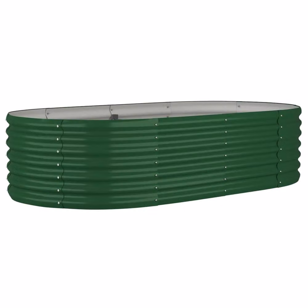 Berkfield Home Garden Raised Bed in Green Powder-coated Steel, W/D/H: 152 x 80 x 36 cm – 3