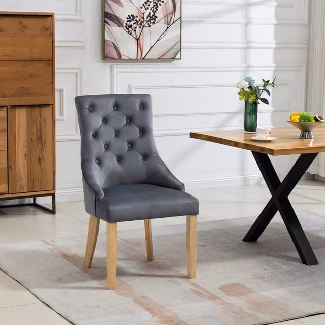 Artemis Home Ravenna Velvet Dining Chairs, Set of 2, Grey