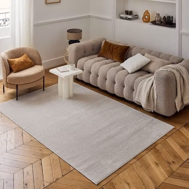 THE RUGS Carmel Modern Dotted Design Soft Pile Area Rug, Beige, W: 160 cm, L: 230 cm