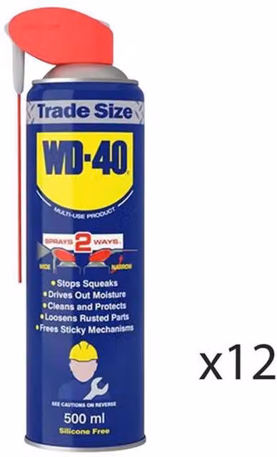 WD-40 Multi-Purpose Aerosol Lubricant and Cleaner with Smart Straw, 500ml, Blue