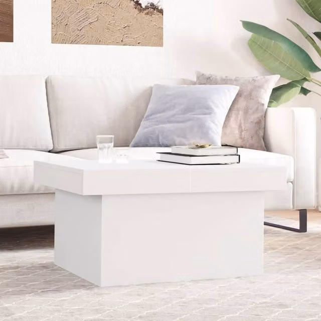 Berkfield Home Modern White Rectangular Coffee Table in Engineered Wood W/D/H: 100 x 55 x 40 cm