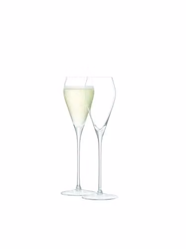 LSA International Transparent Champagne Flute Prosecco Glasses, Set of 2, 250 ml – 1