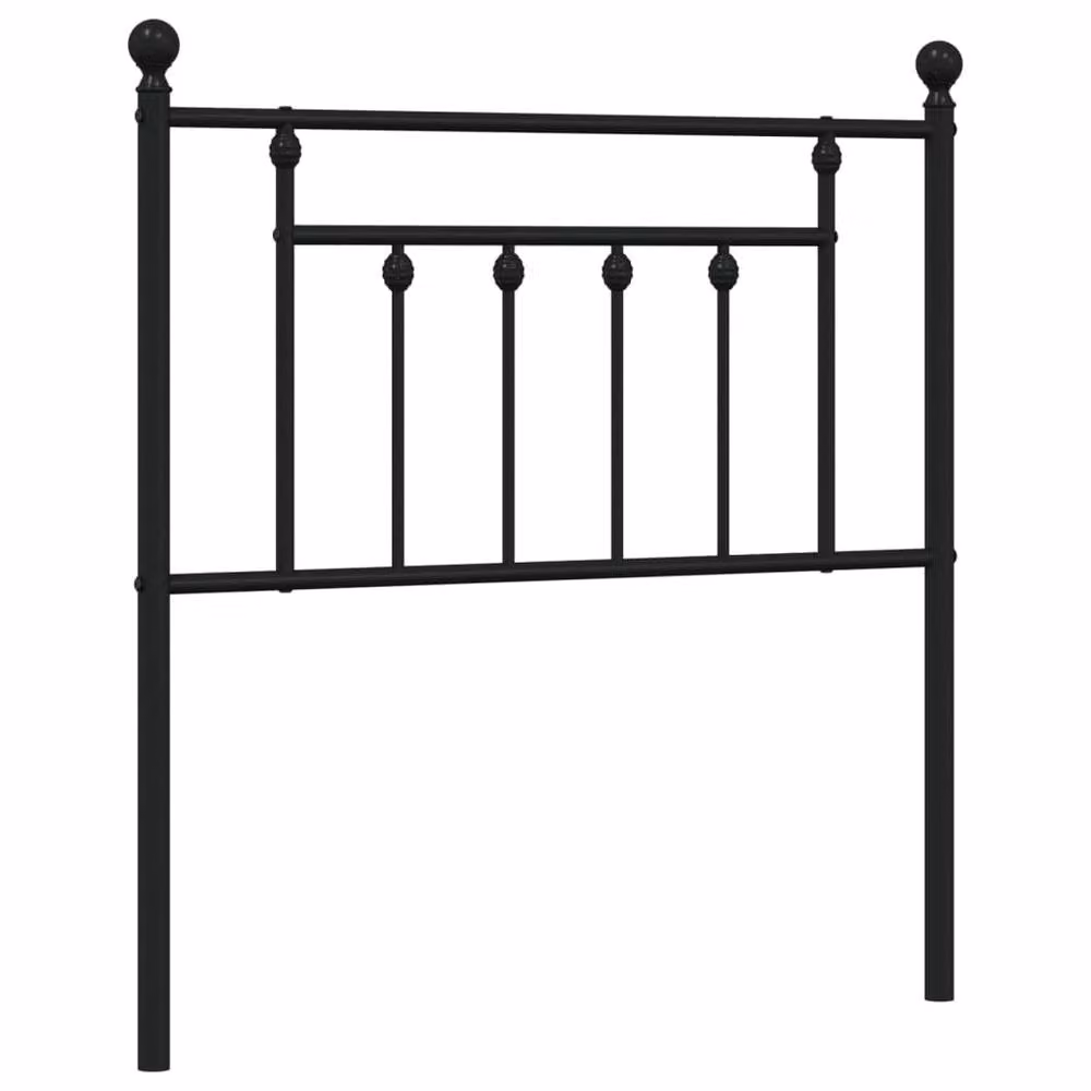 Berkfield Home Classic Metal Headboard, Black, Width: 80 cm – 2