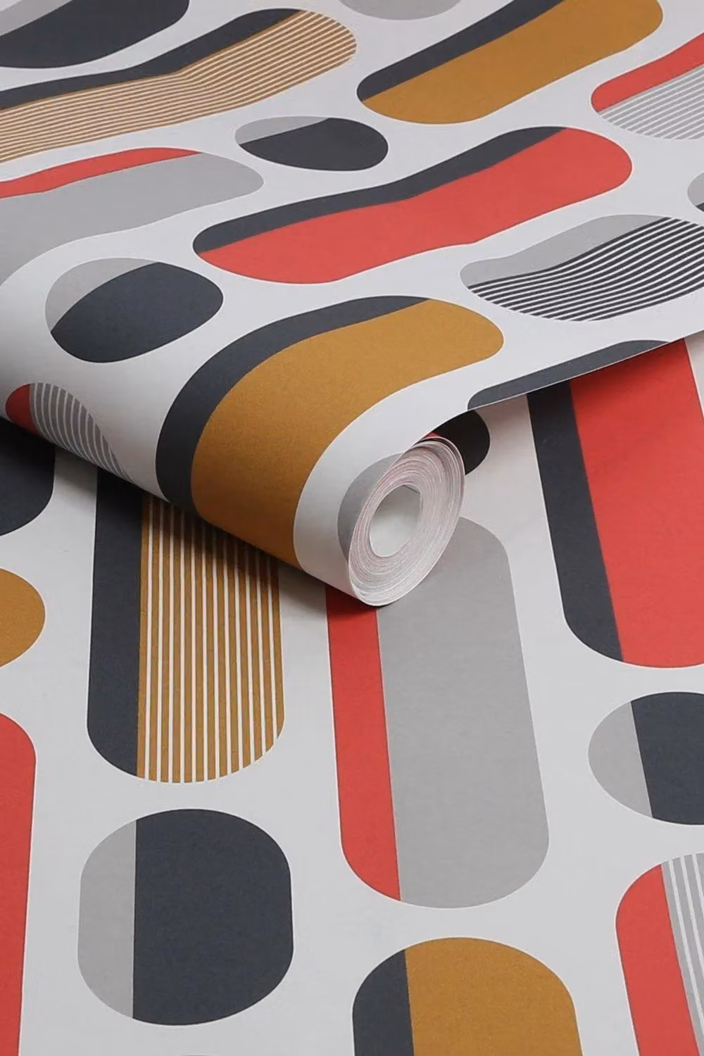 Graham & Brown Envy Morse Geometric Abstract Wallpaper in Grey and Multicolour – 3