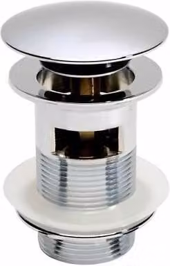 Nes Home Round Chrome Plated Heavy Brass Slotted Sprung Basin Waste with Push Button in Silver – 1