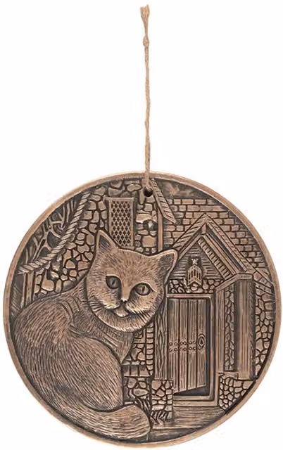 Lisa Parker What Lies Within Round Hanging Wall Plaque in Bronze Brown