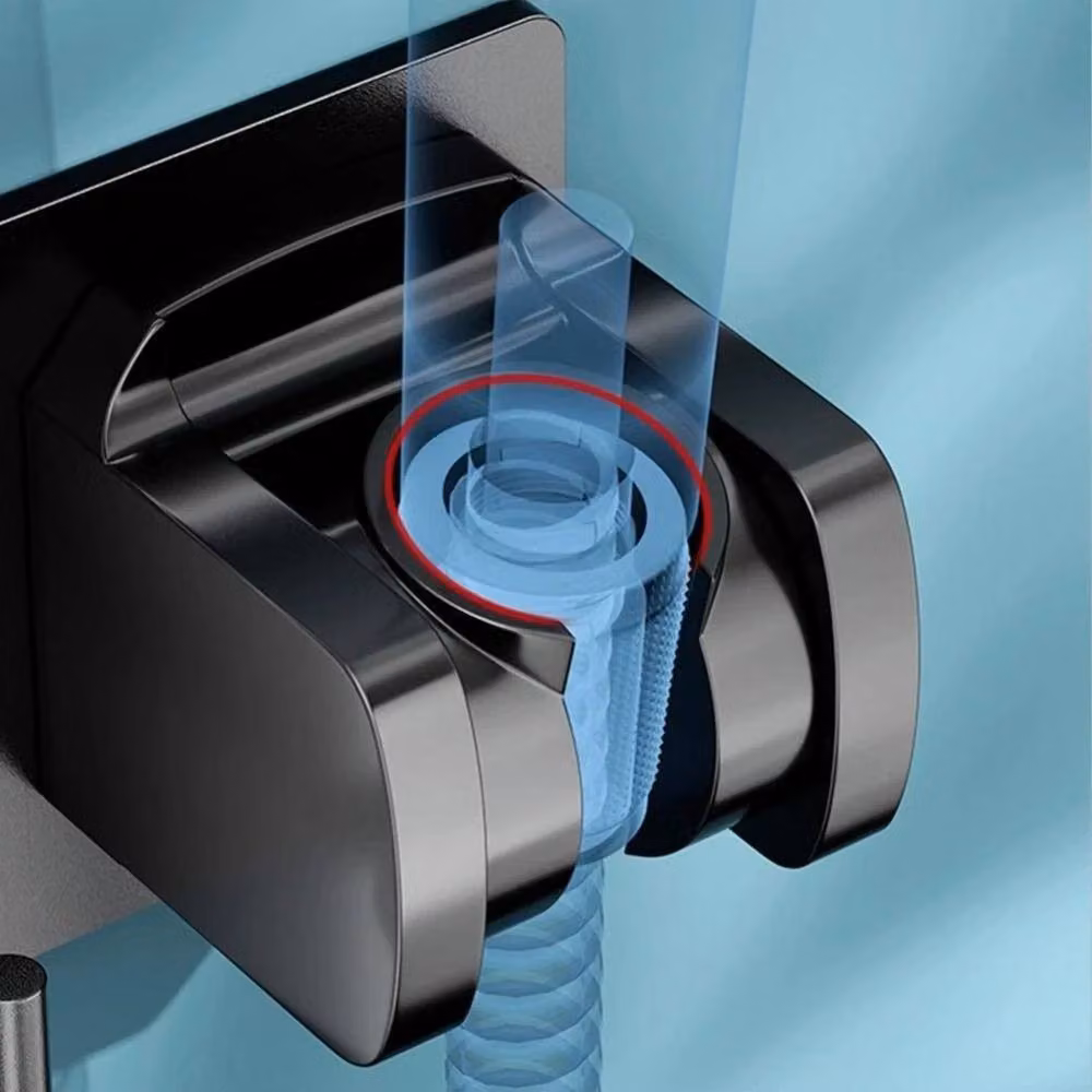 SPETLEK Black Wall Mounted Shower Head Holder, Length: 100 cm – 4