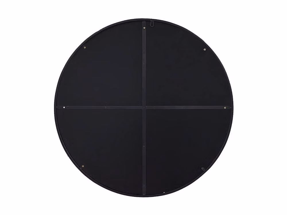 JAFFREL Vente-unique Round Wall-Mounted Metal Mirror in Black, Diameter: 80 cm – 3