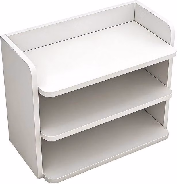 PAWNORA 3 Tier Small White Shoe Rack with Back Panel – 1