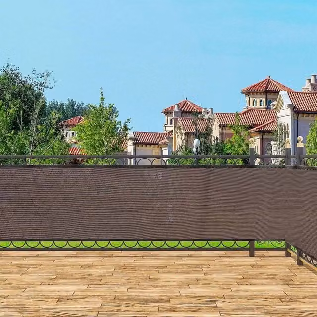SPETLEK Brown Semi-Transparent Privacy Screen Netting Garden Windbreak Fencing, W: 1 m, H: 5 m – 1