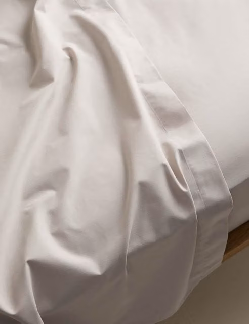 M&S Body Sensor Cooling Cotton Flat Sheet, Silver Grey, W: 90 cm x L: 190 cm