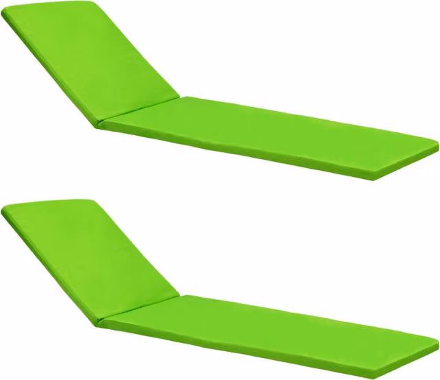 Gardenista Water Repellent Outdoor Sun Lounger Cushion in Green, Pack of 2