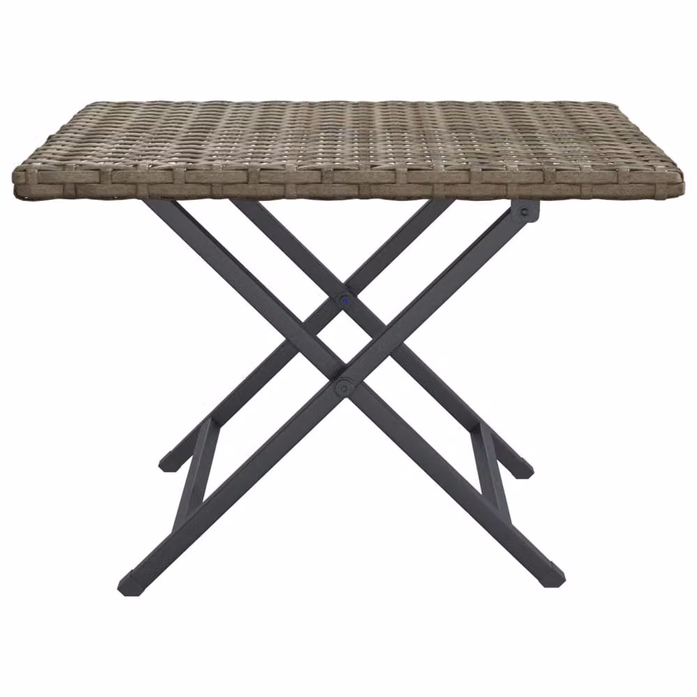 Berkfield Home Grey Poly Rattan Folding Table W/D/H: 45 x 35 x 32 cm – 3