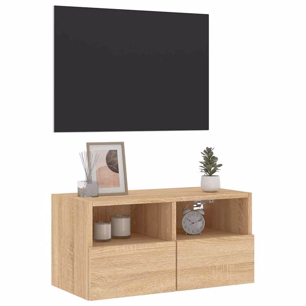 Berkfield Home Sonoma Oak TV Wall Cabinet in Light Brown, W/D/H: 60 x 30 x 30 cm – 3