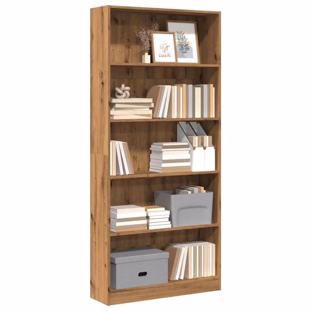 Berkfield Home Artisan Oak Decorative Bookcase in Brown, W/D/H: 80 x 24 x 176 cm – 2