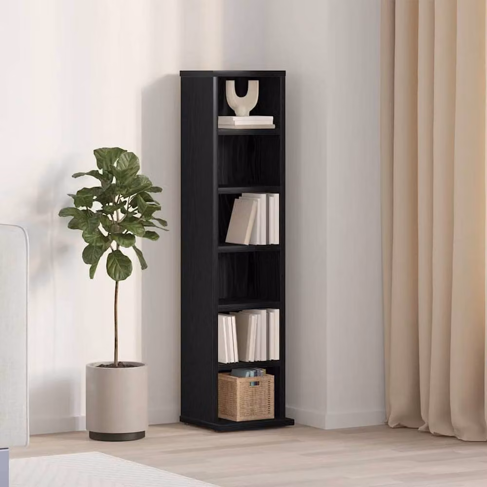 Berkfield Home Black Oak CD Cabinet, W/D/H: 21 x 20 x 88 cm – 2